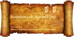 Bedekovich Bocsárd névjegykártya